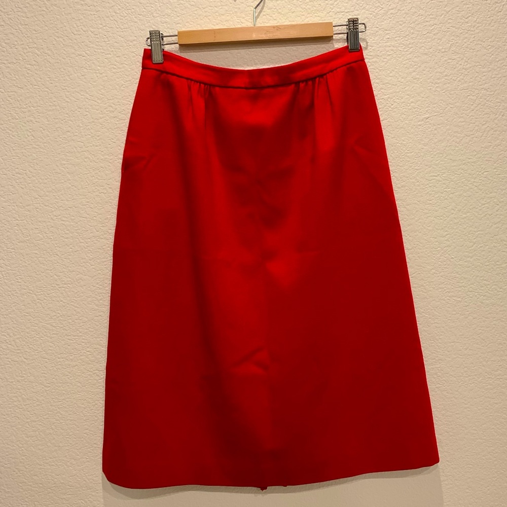 Red wool pencil skirt from Pierre Cardin